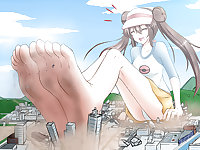 Anime style: giantess femdom-feet