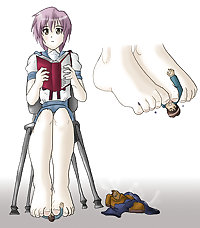 Anime style: giantess femdom-feet